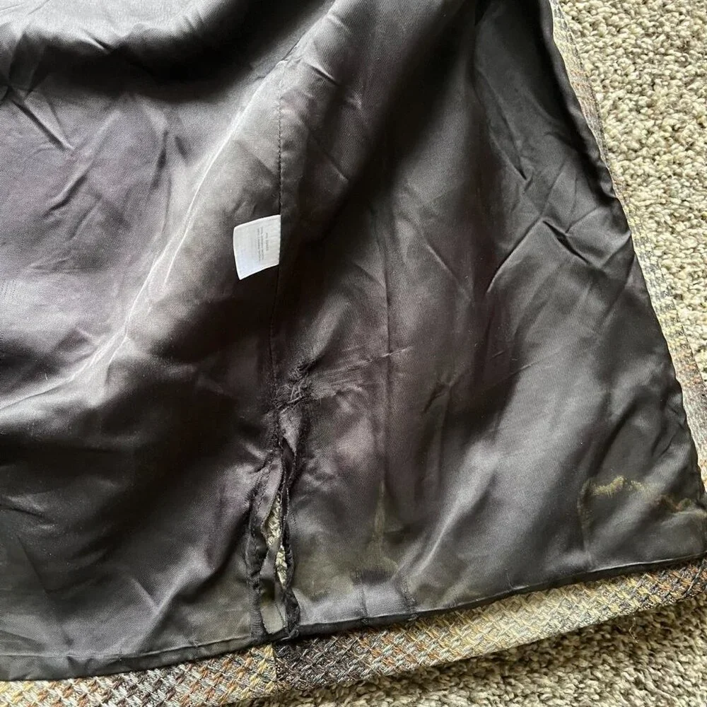 Vintage Pendleton Houndstooth Blazer Womens Small Snakeskin Tan 100% Wool Winter - Picture 8 of 8